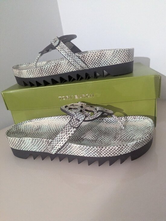 Tory Burch Shoes - Tory Burch $258 Miller Cloud Lug Sandals Snake print
